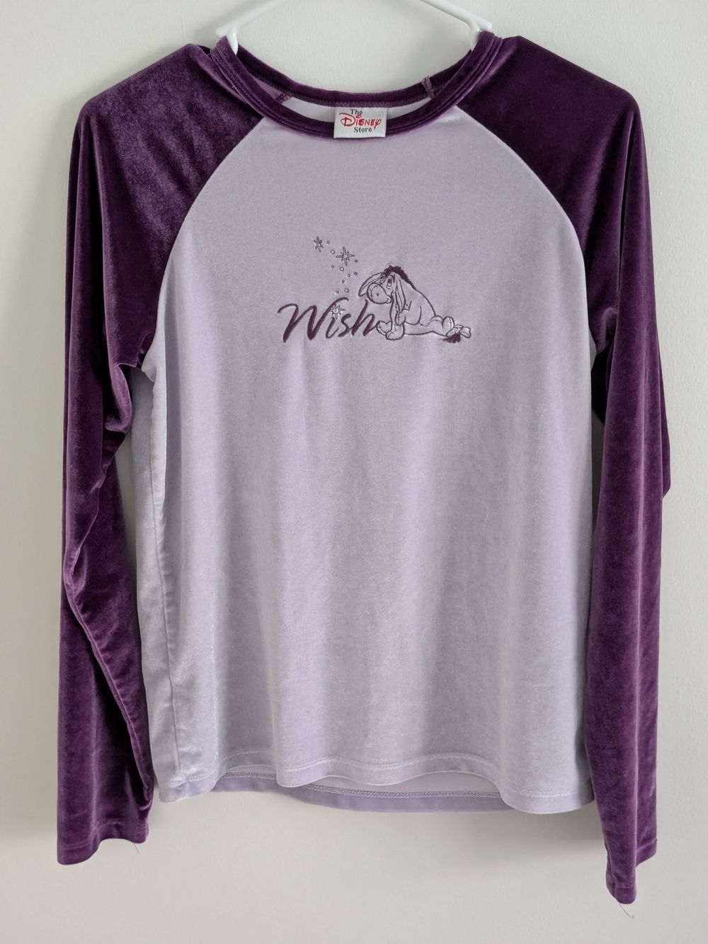 Vintage Disney Light Lavender and Deep Purple Eeyore Long Sleeve Top